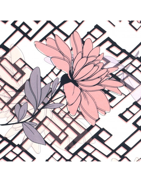 Viskosjersey Rosa blommor