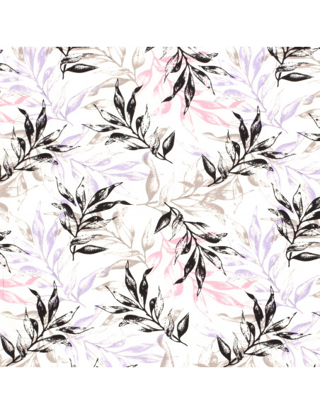 Viskos Lila/svart/rosa löv