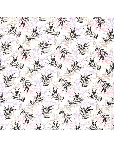 Viskos Lila/svart/rosa löv