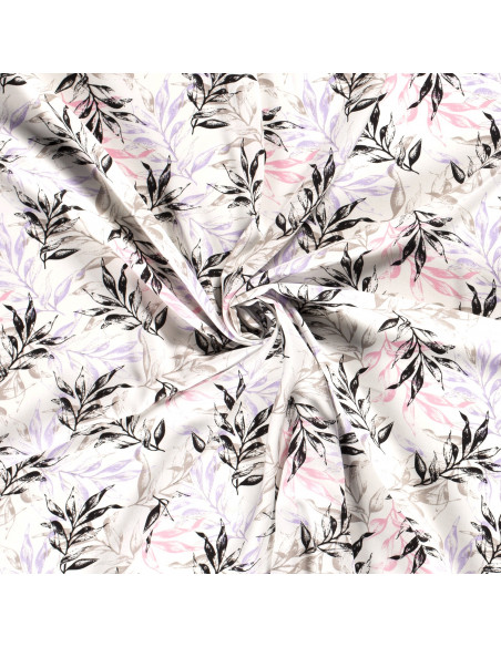 Viskos Lila/svart/rosa löv
