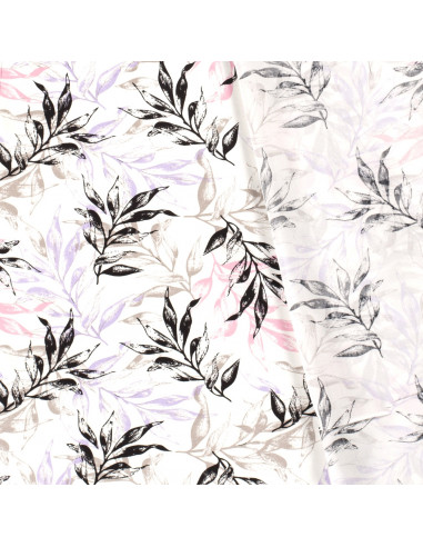 Viskos Lila/svart/rosa löv