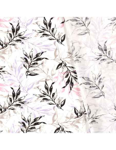 Viskos Lila/svart/rosa löv