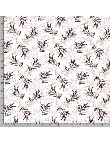 Viskos Lila/svart/rosa löv