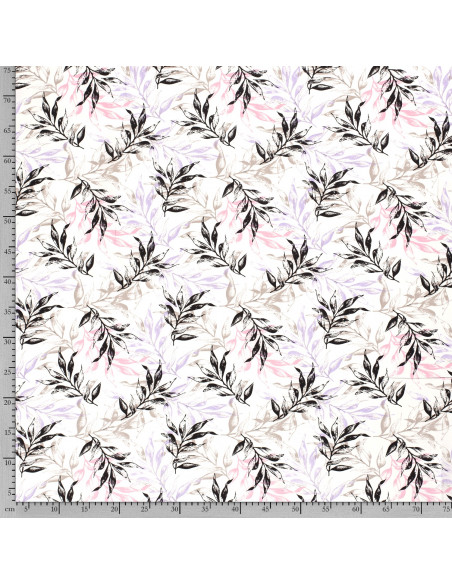 Viskos Lila/svart/rosa löv