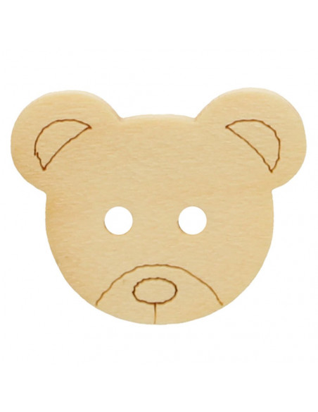 Knapp trä Nalle 17,5mm