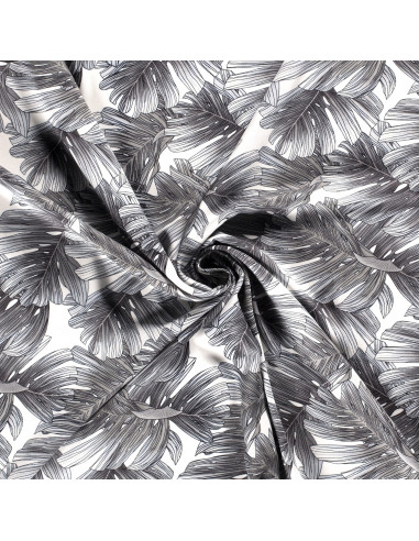 Viskos Vit med grå blad