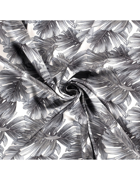 Viskos Vit med grå blad