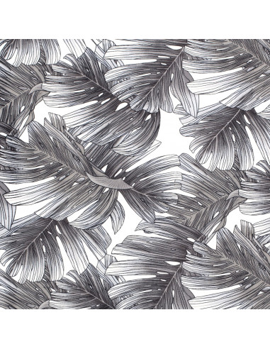 Viskos Vit med grå blad