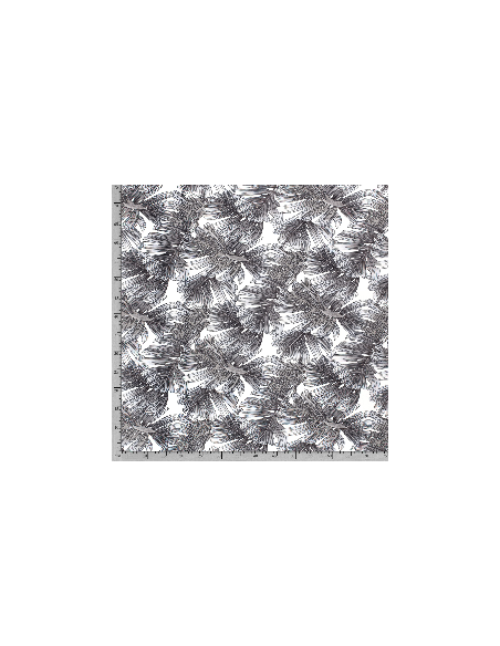 Viskos Vit med grå blad