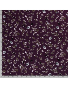 Viskos jersey Bordeaux löv 2