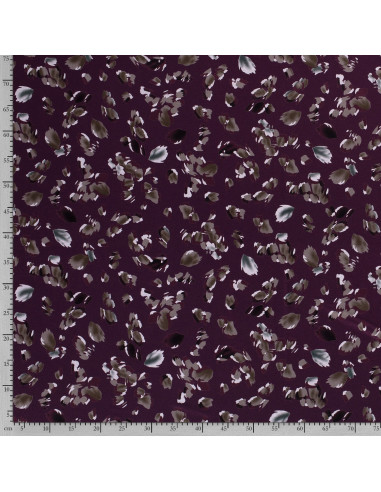 Viskos jersey Bordeaux löv