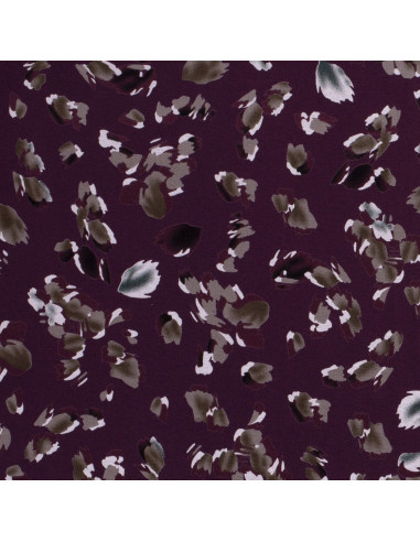 Viskos jersey Bordeaux löv