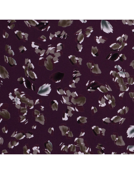 Viskos jersey Bordeaux löv