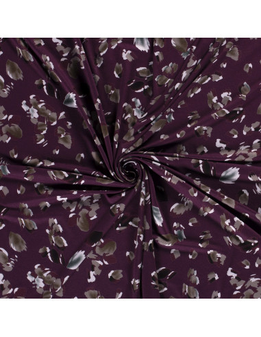 Viskos jersey Bordeaux löv