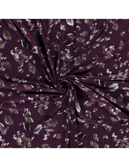 Viskos jersey Bordeaux löv
