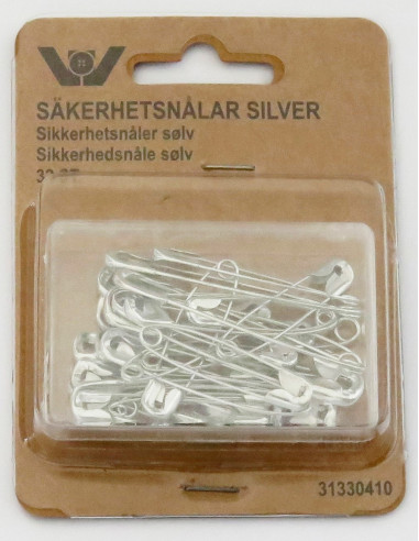 Säkerhetsnålar silver osorterad 32st