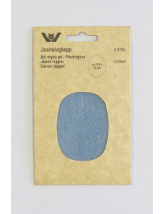 Laglapp Jeans Ljus Denim oval 9,5x12cm