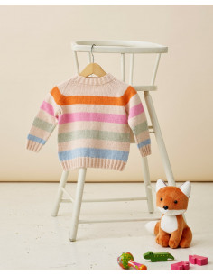 Stickbeskrivning 8934111 Esther Randig barntröja