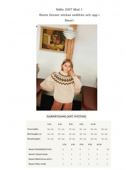 Mönsterhäfte 2307 Smart och Merinoull Barn Svensk Text