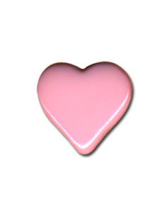 Knapp Hjärta Rosa 15mm