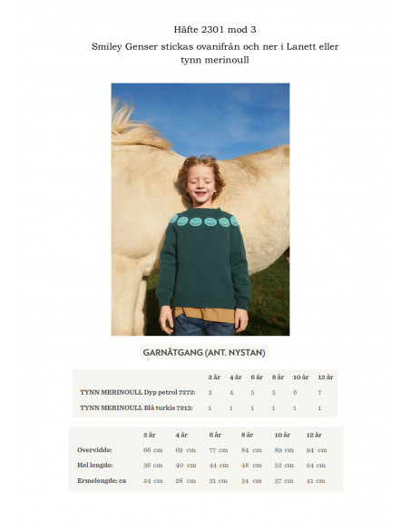 Mönsterhäfte 2301 Barn Svensk text