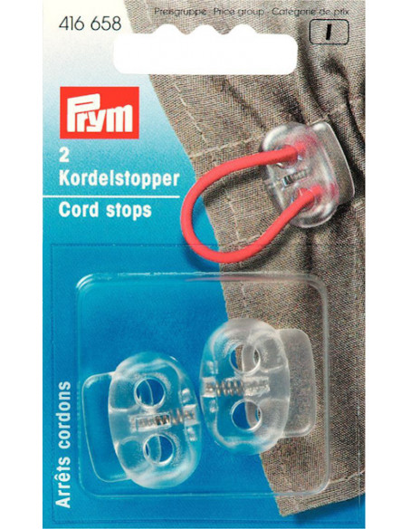 Snörstopp 2-hål Transparent 2-pack