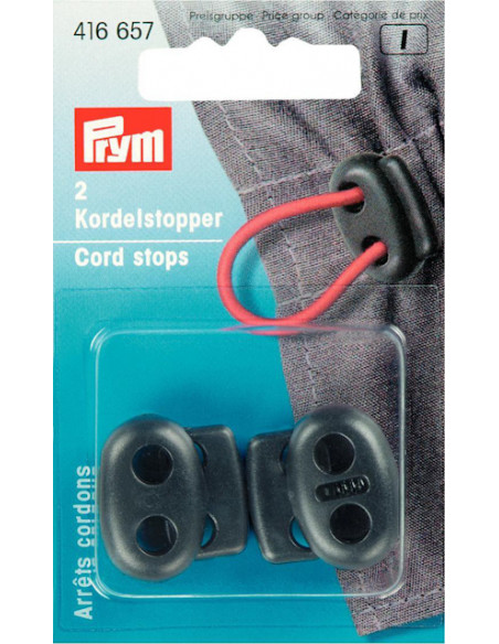 Snörstopp 2-hål Svarta 2-pack