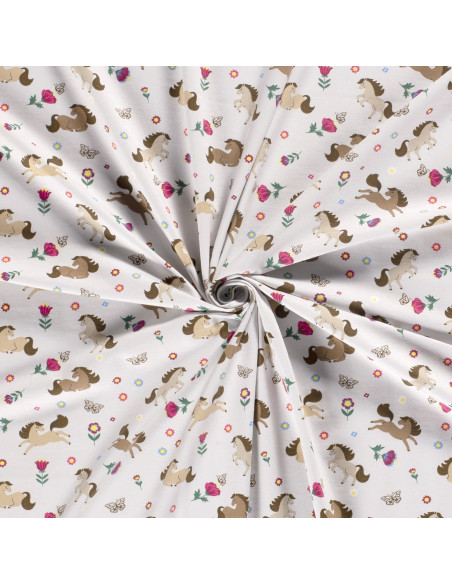 Jersey med Hästar Ljusgrå