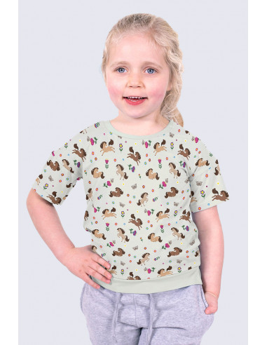 Jersey med Hästar Ljusgrå