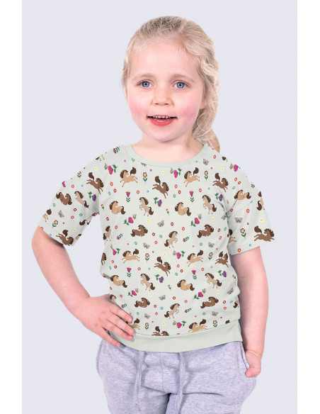 Jersey med Hästar Ljusgrå