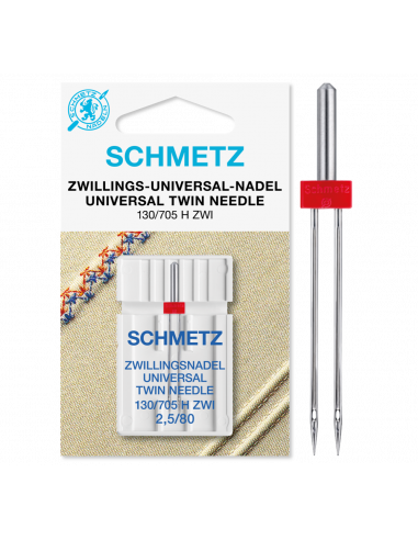 Schmetz tvillingnål universal 130/705 H, HAx1 ZWI 2,5mm/80