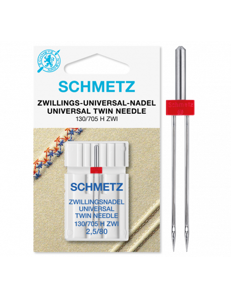 Schmetz tvillingnål universal 130/705 H, HAx1 ZWI 2,5mm/80