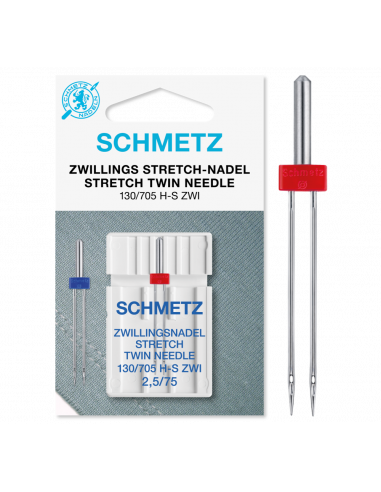 Schmetz tvillingnål stretch 2,5mm/75 1-pack