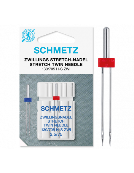 Schmetz tvillingnål stretch 2,5mm/75 1-pack