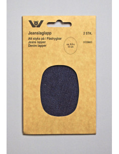 Laglapp Jeans Denim oval 9,5x12cm