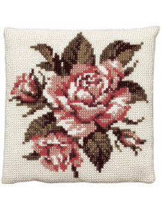 Broderi Målad Stramaij Ros 35x35