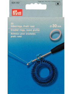 Virkringar vita 30mm 30st