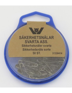 Säkerhetsnålar Svart osorterad 50st