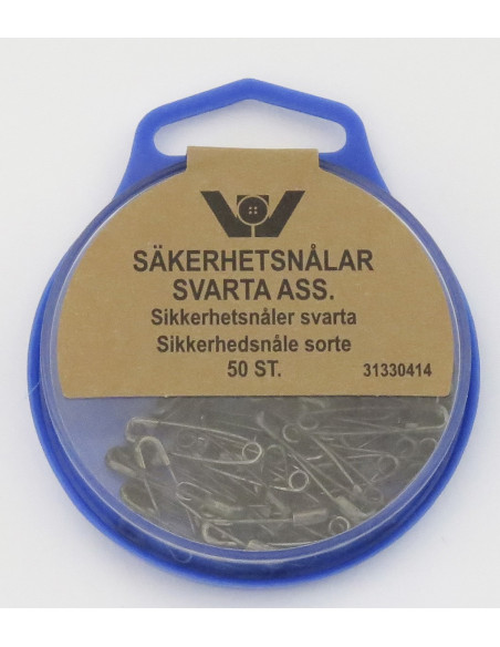 Säkerhetsnålar Svart osorterad 50st