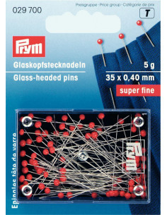 Knappnålar med glashuvud 0,5x30mm 5g