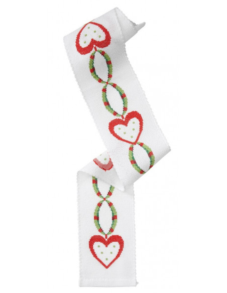Broderikit Julhjärtan festremsa 10x102cm