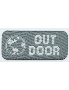 Tygmärke "Out door" grå