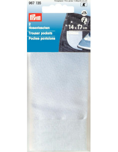 Byxfickor på pressbar 2-pack vit