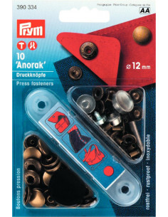 Nittryckknapp "Anorak" 12mm Antik