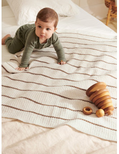 Stickbeskrivning 2406 Pauls Perleribb Filt