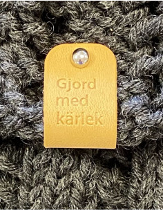 Lädermärke "Gjord med kärlek"