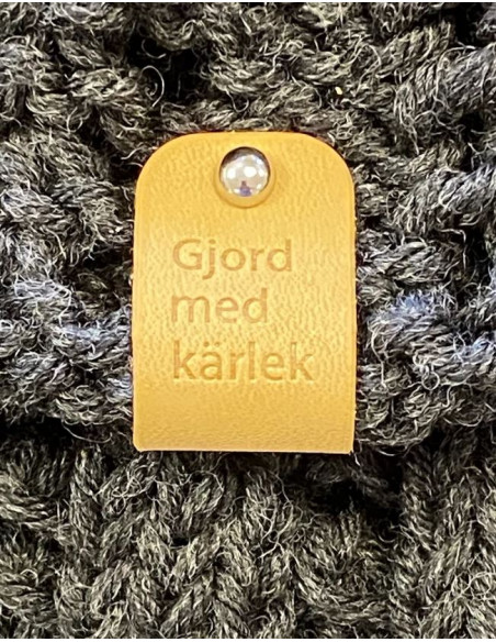 Lädermärke "Gjord med kärlek"