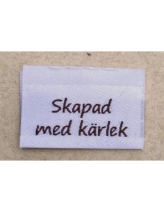 Etikett "Skapad med Kärlek" 3x2 cm