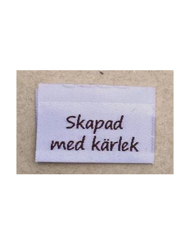 Etikett "Skapad med Kärlek" 3x2 cm