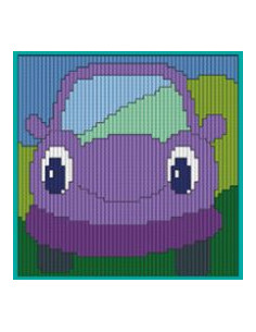 Broderikit långstygn Lila Bil